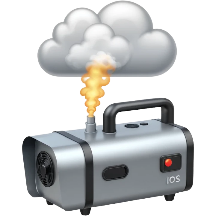 Fog creating  machine  with smoke coming out  emoji