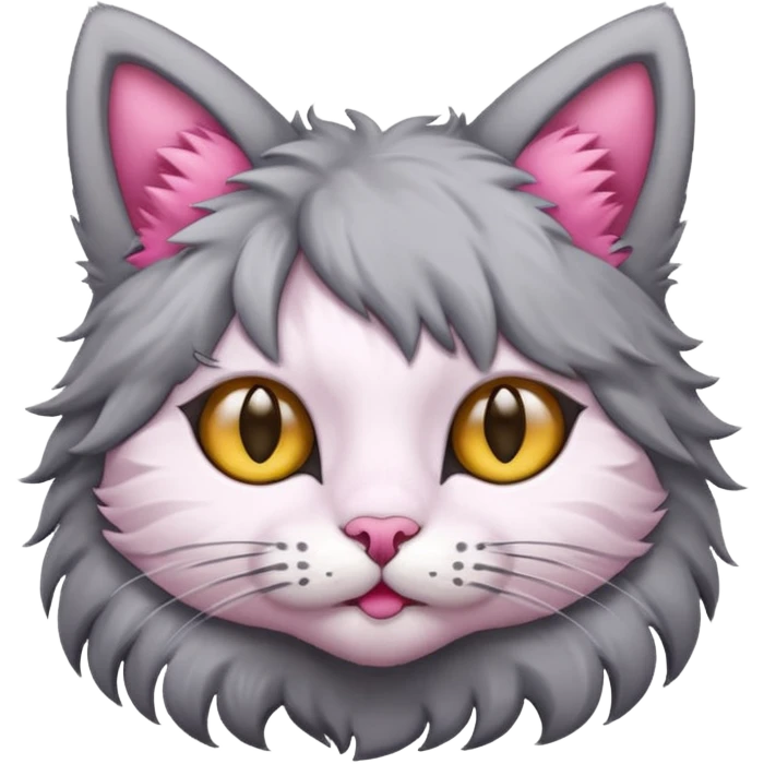 Cat with pink pussy cat ears emoji