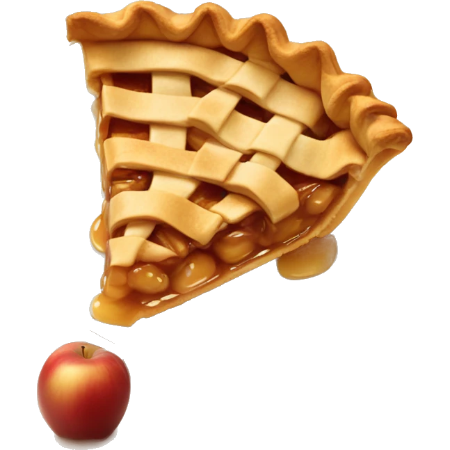 Apple pie on the beautiful plate  emoji