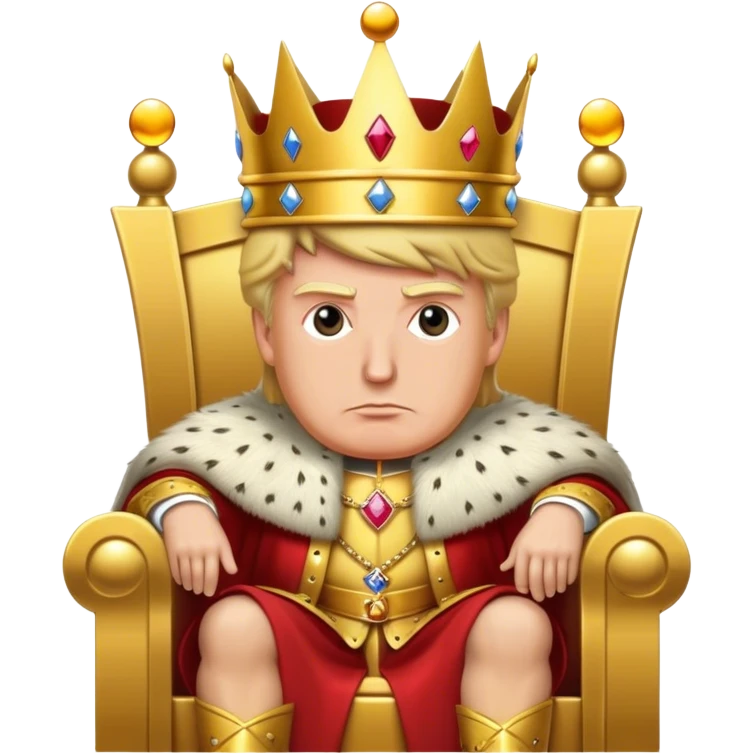 crowned king trump on throne emoji