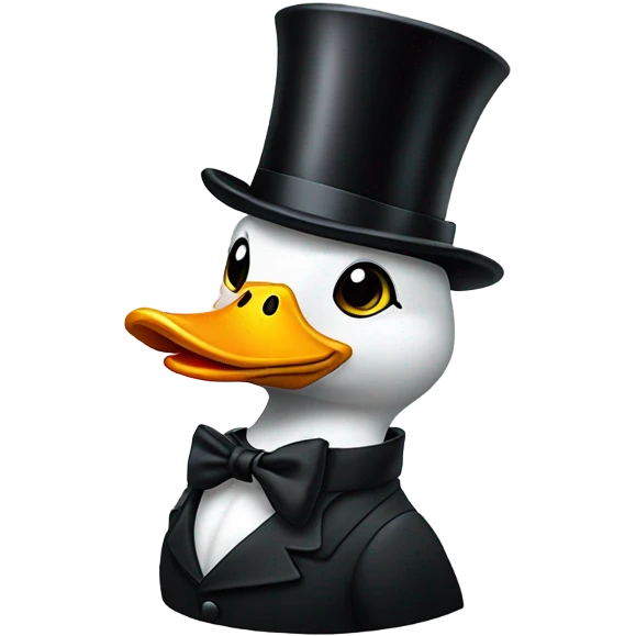 Duck in a top hat and tuxedo emoji