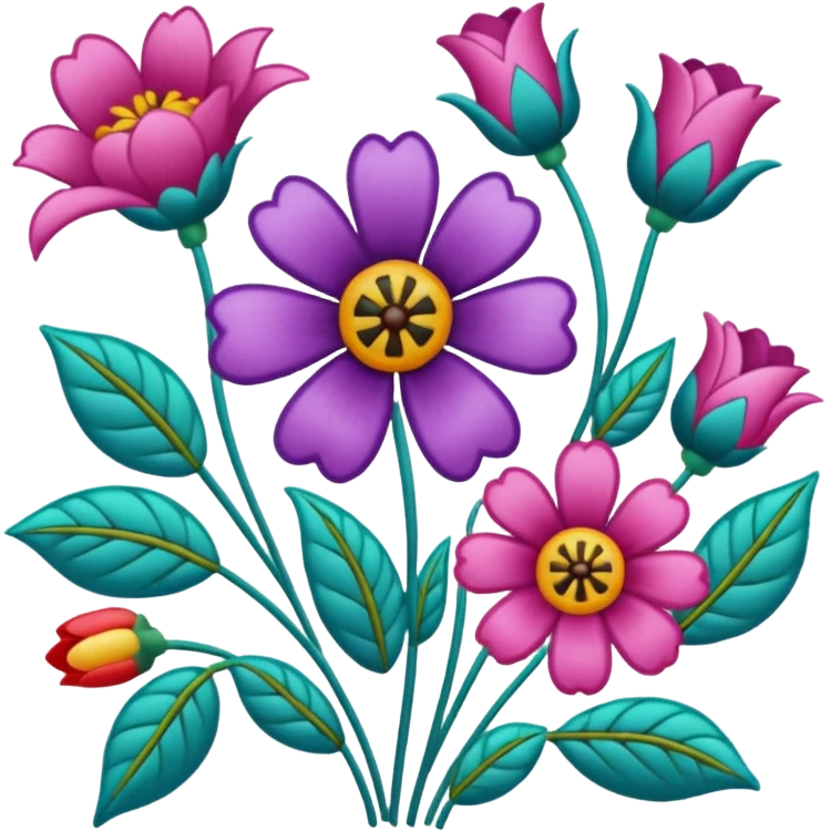 flower patterned embroidery canvas emoji