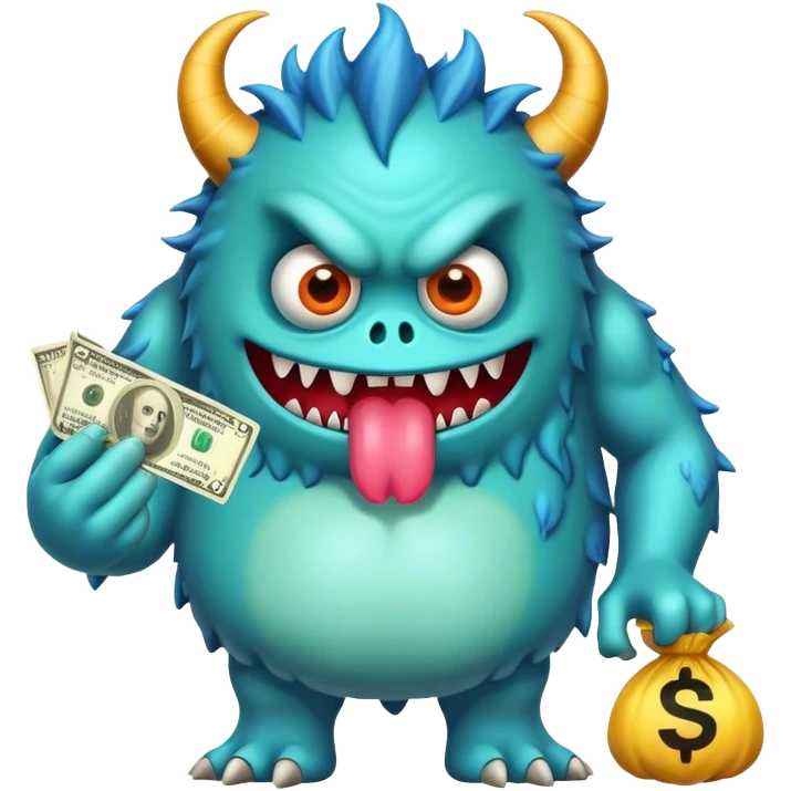 Monster taking money emoji