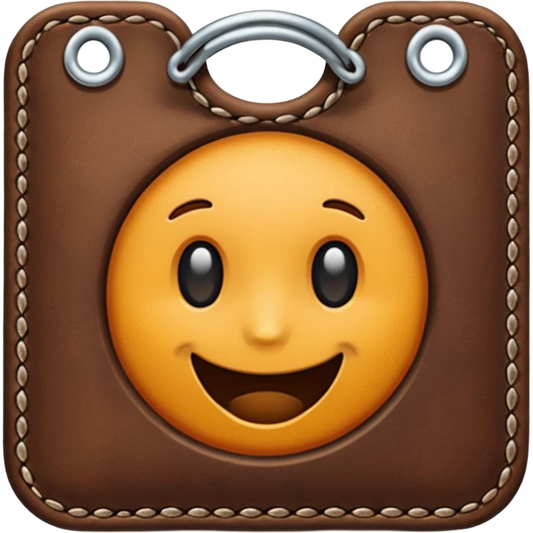 leather tag with stitching lines emoji