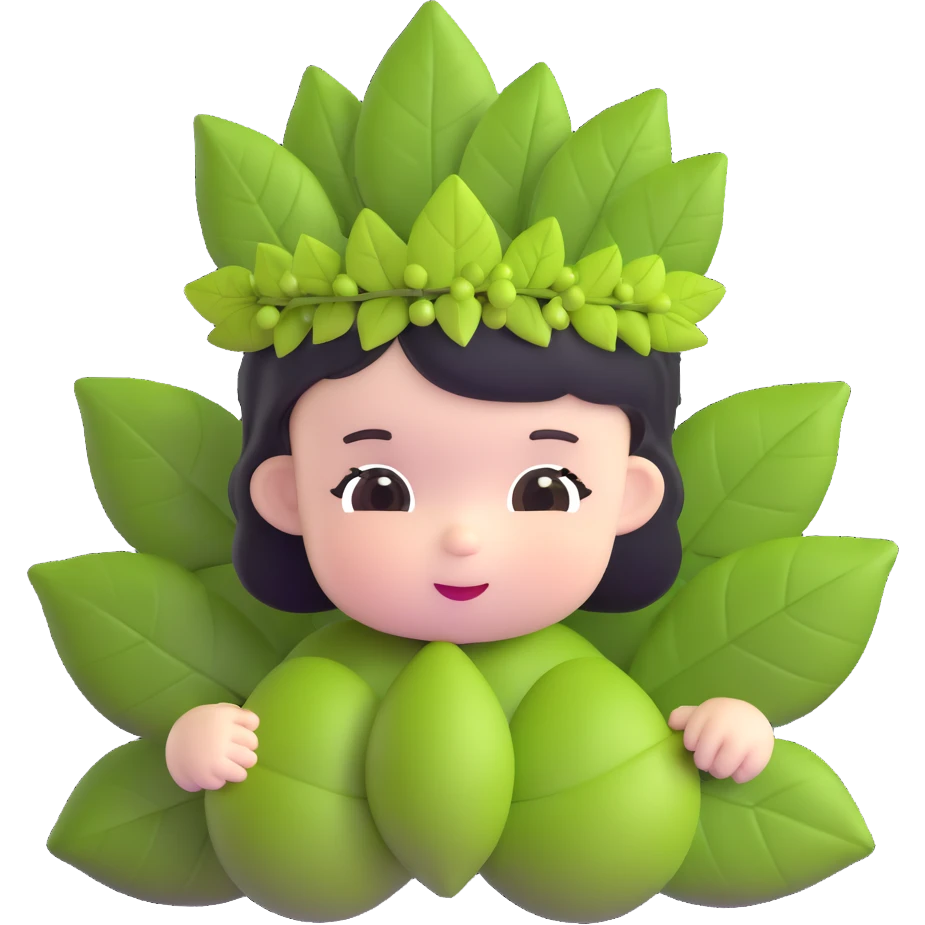 cute baby Bacchus with grape leaf crown emoji