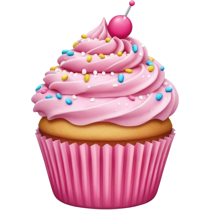 Cupcake with pink icing emoji