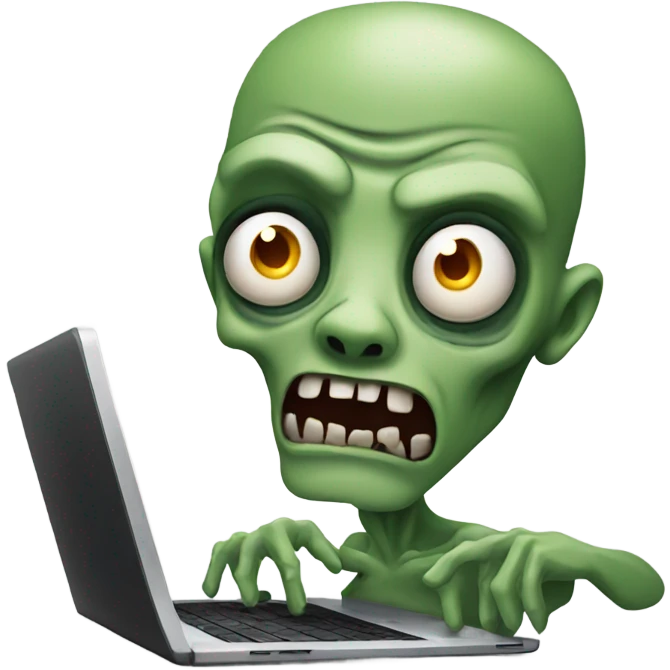 Zombie on a laptop emoji