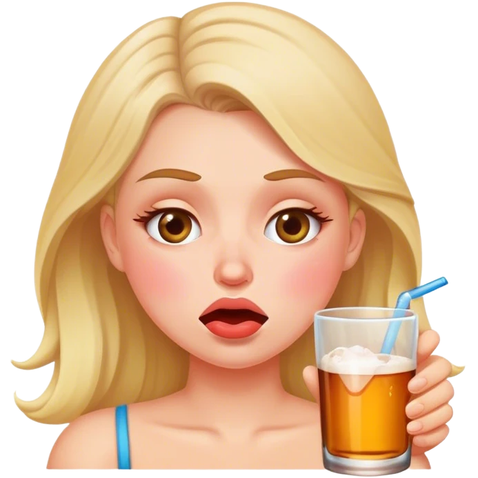 White girl drunk emoji