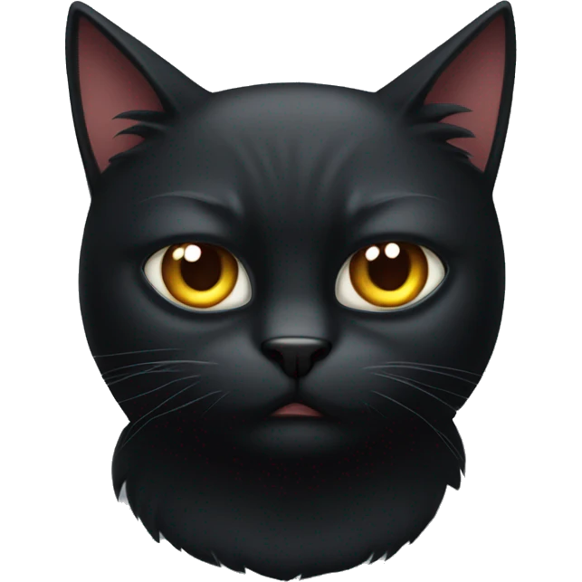 Angry Black cat with long face whose name is Larry emoji
