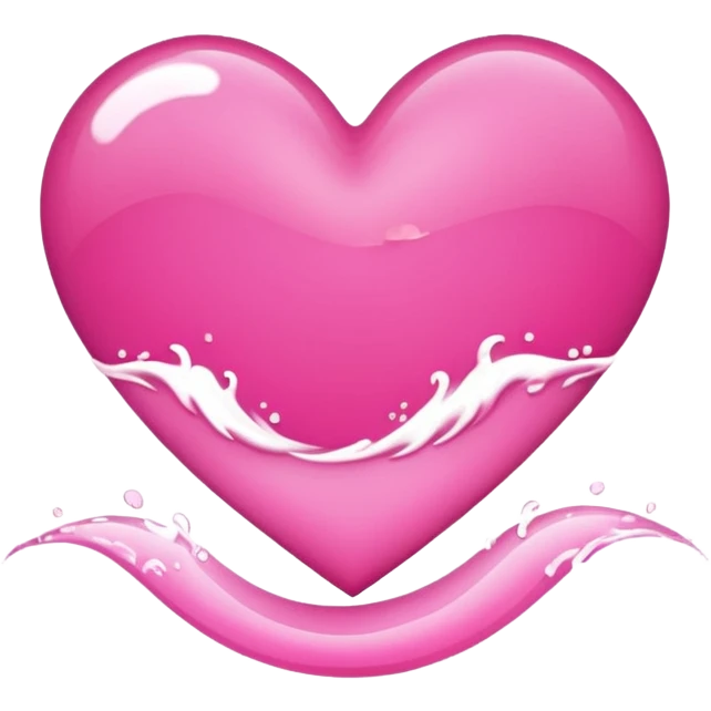 Pink Heart Shaped Wave emoji