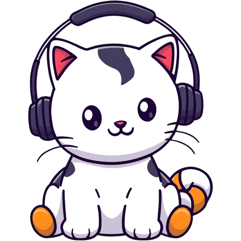 smiling cybercat wearing headphones emoji