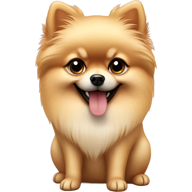 Creme Pomeranian Birthday  emoji