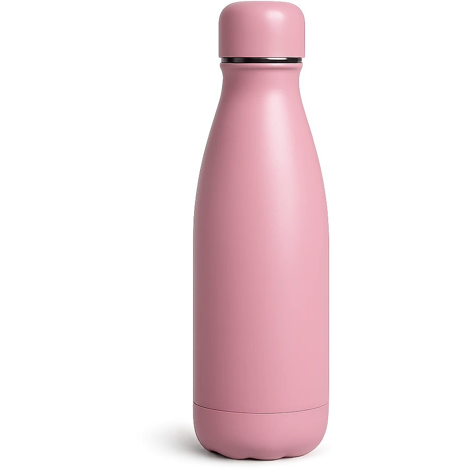 pink water bottle, sleek emoji