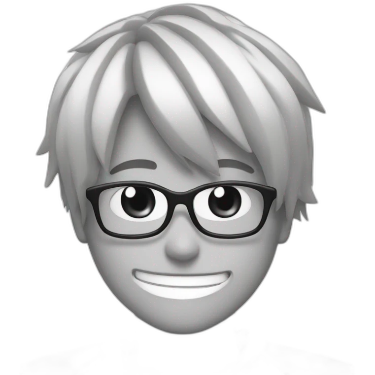 Ichigo in black and white emoji