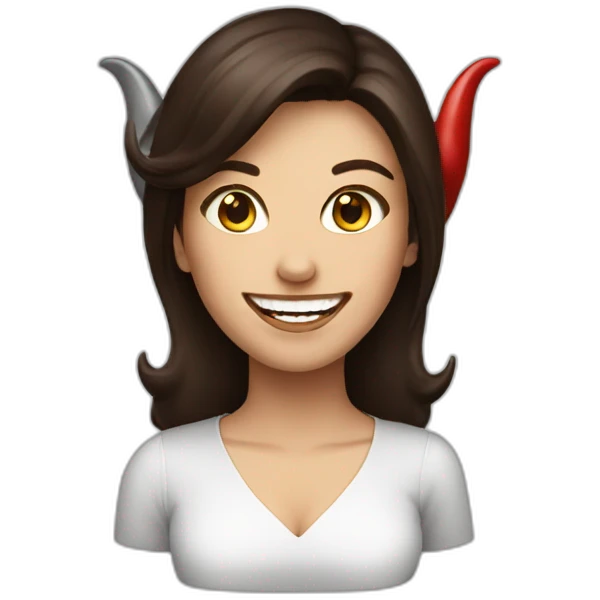 Devil brunette women smile emoji