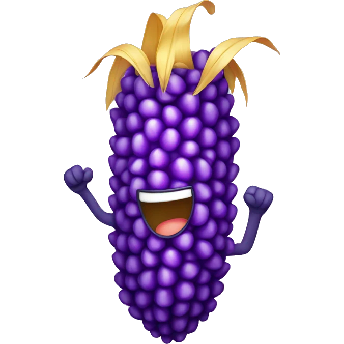 purple corn cheering emoji
