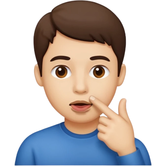 El emoji con él dedo en la boca  emoji