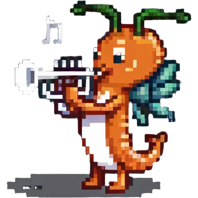shrimp playing the trumpet emoji