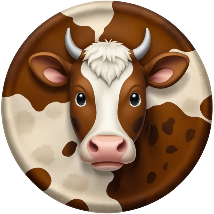 circle filled with cow skin print emoji
