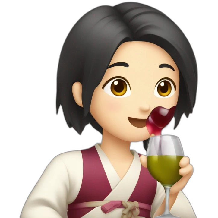 Japanese drinking wine emoji