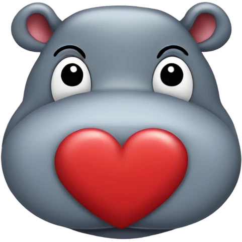 Hippo with red hearts around it’s head  emoji
