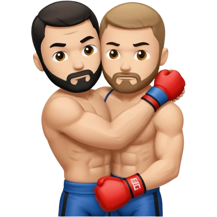 two MMA fighters hugging emoji