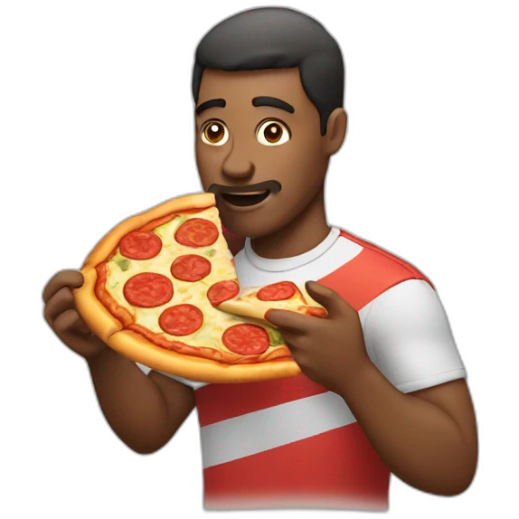 man eating pizza emoji