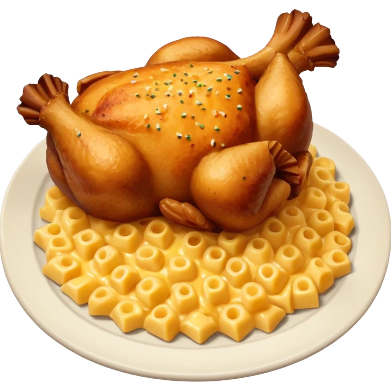 baked chicken with mac and cheese on the side emoji