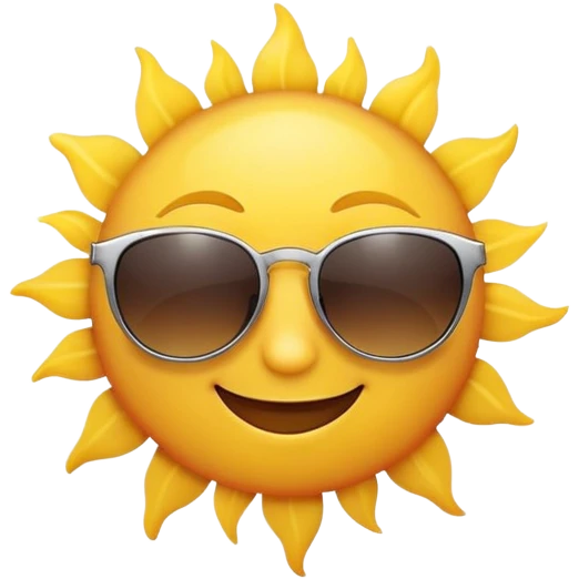 A cool sun wearing sunglasses emoji