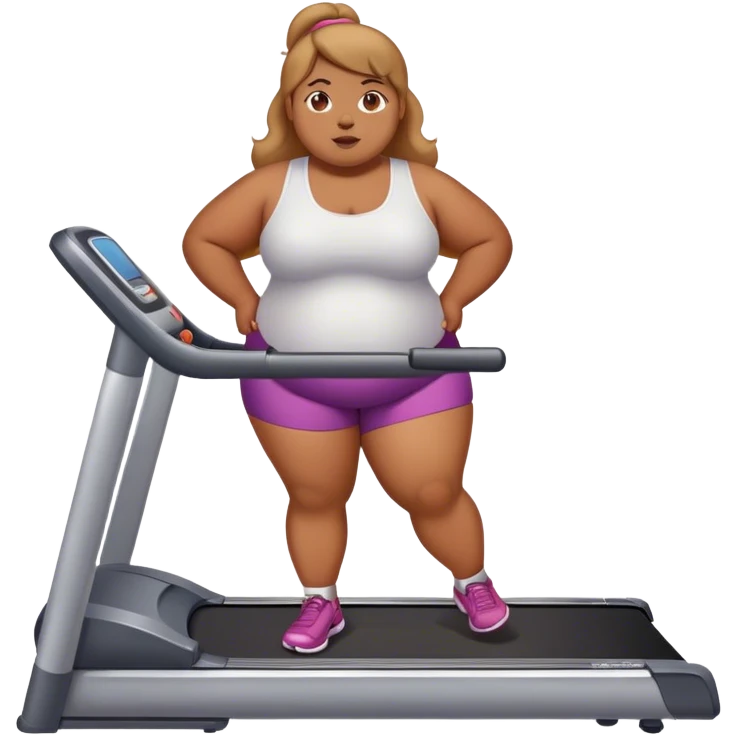 fat girl on the treadmill  emoji