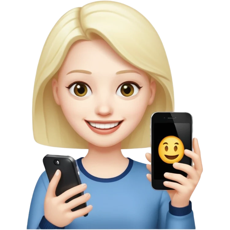 fan idolizing a celebrity figure through a phone emoji