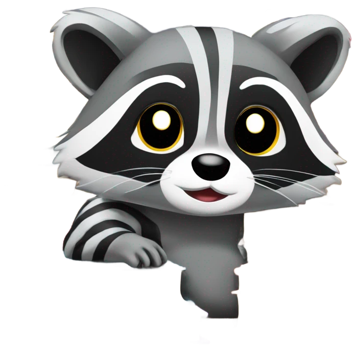 Raccoon with a stack of books emoji
