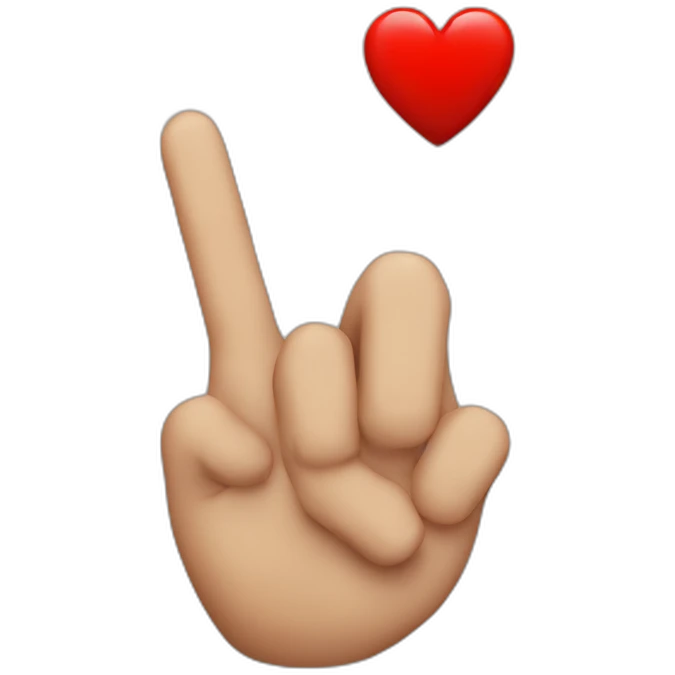 Mix middle finger with a red heart emoji