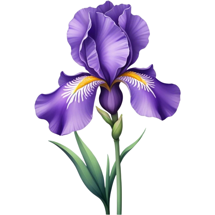single Lavender Iris, straight stem emoji