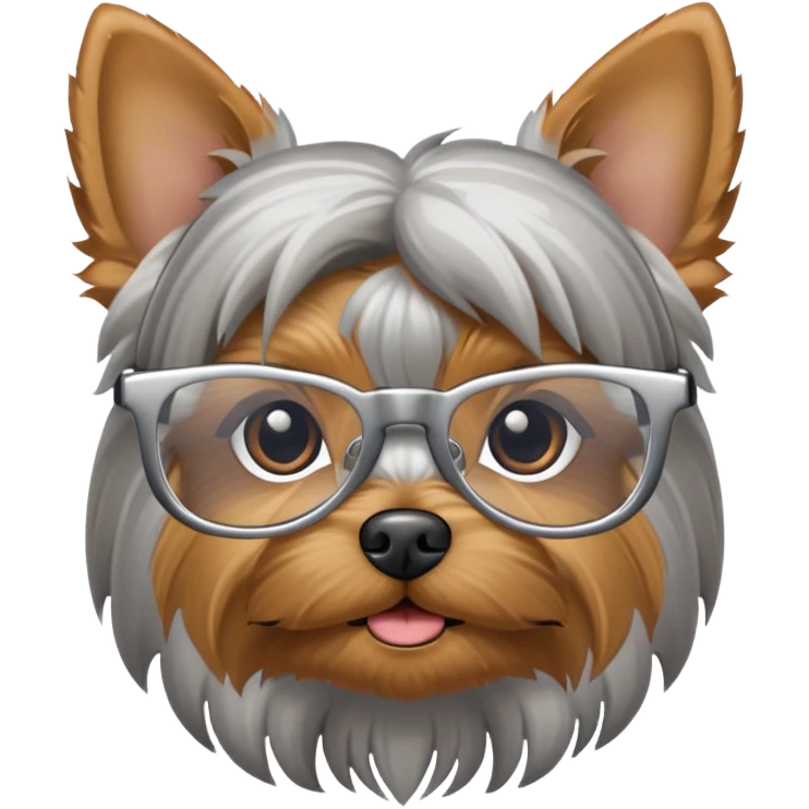 Yorkie color plata con gafas  emoji