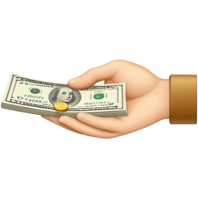 hand receiving salary emoji