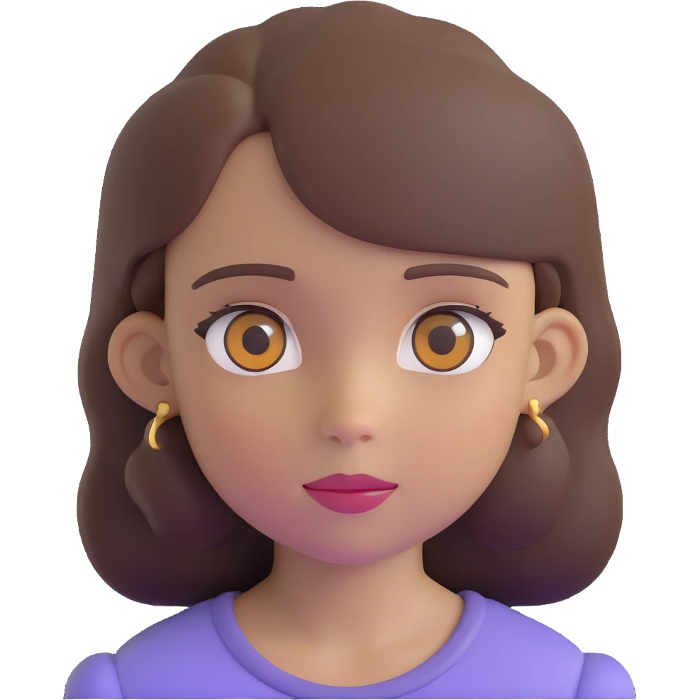 girl with brown eyes and brown hair emoji