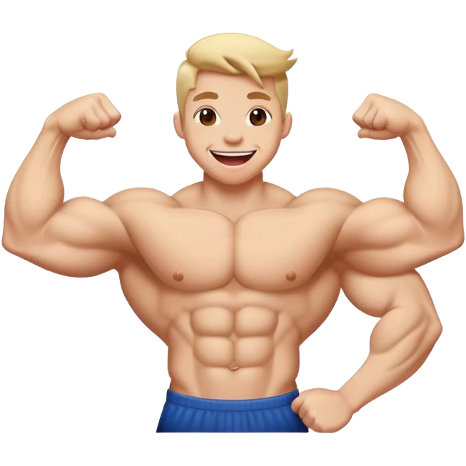 Tongue out emoji flexing muscle emoji