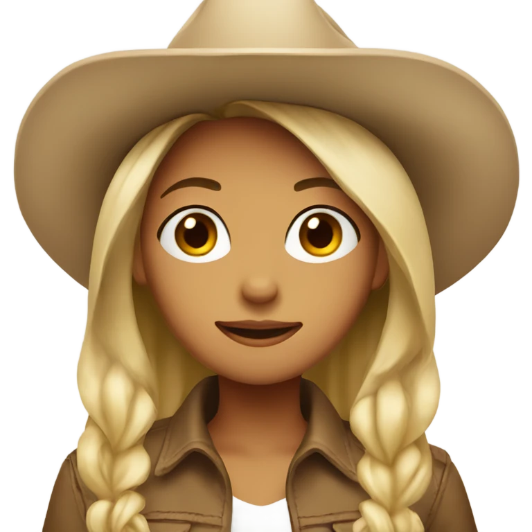 girl with beige cowboy hat emoji