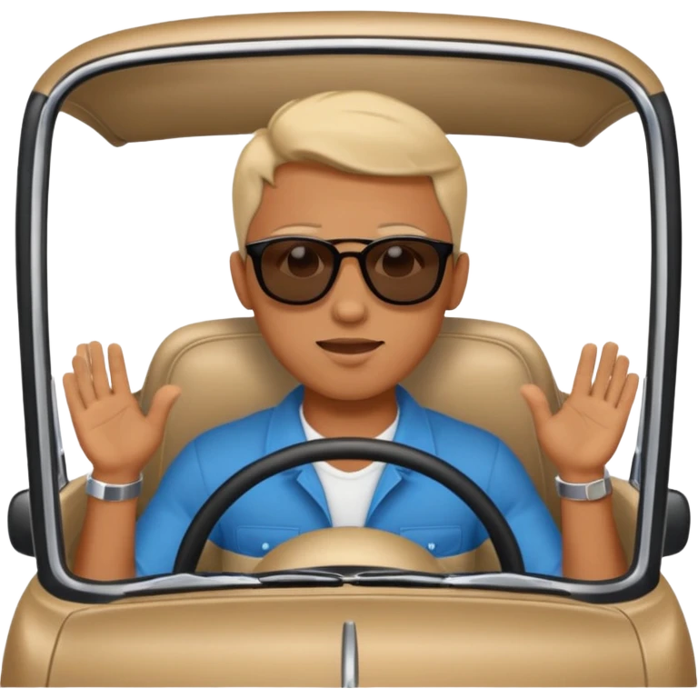 Men driving car with loud music  emoji