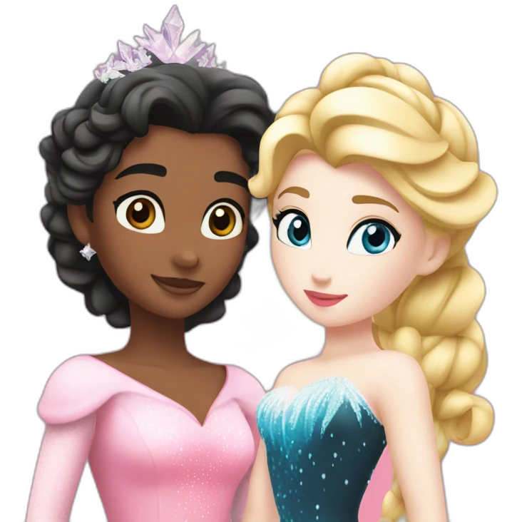 Elsa and princess peach beach emoji