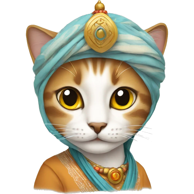 Cat wearing gulf traditional clothing  emoji