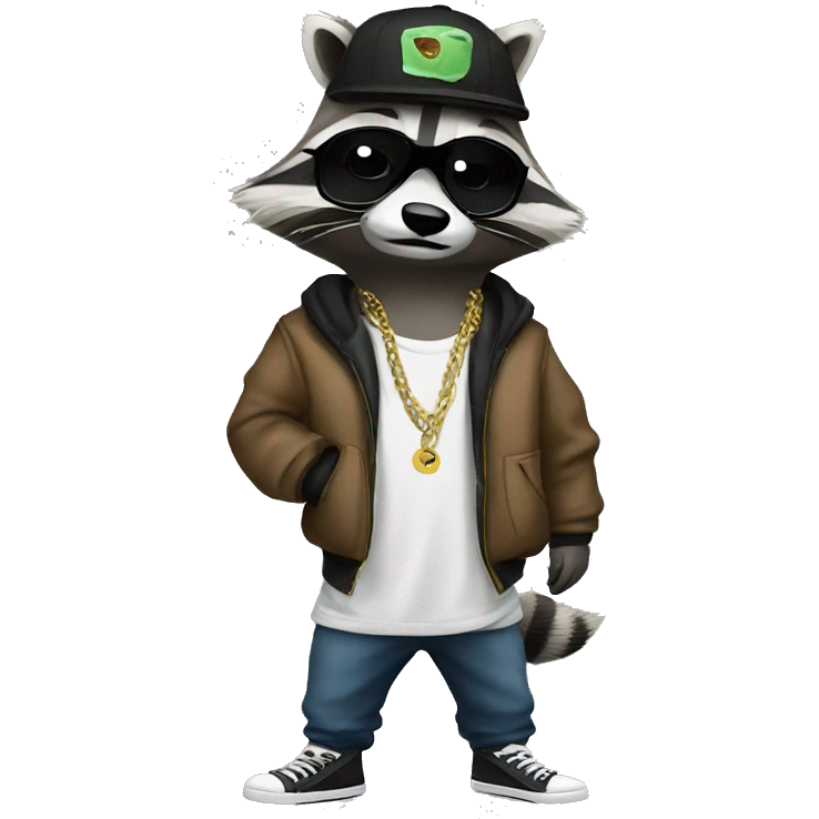 Raccoon rapper emoji