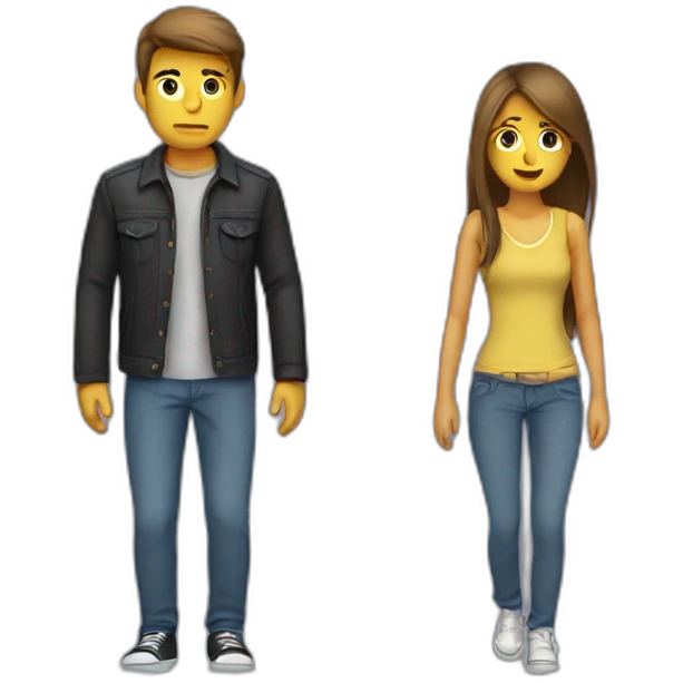 girl leaving guy breaking up emoji