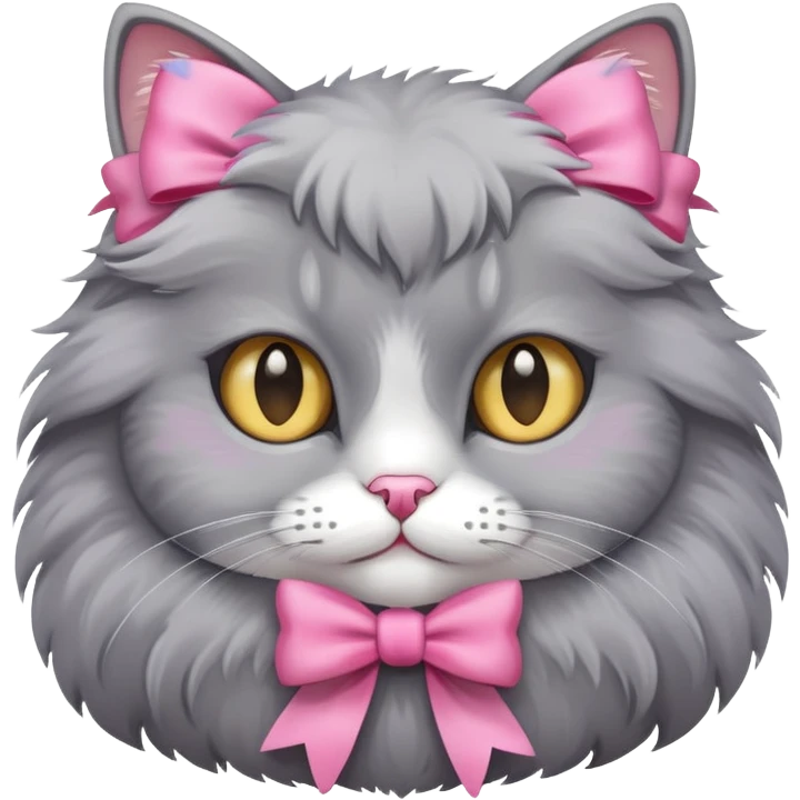 A cat with a pink bow emoji