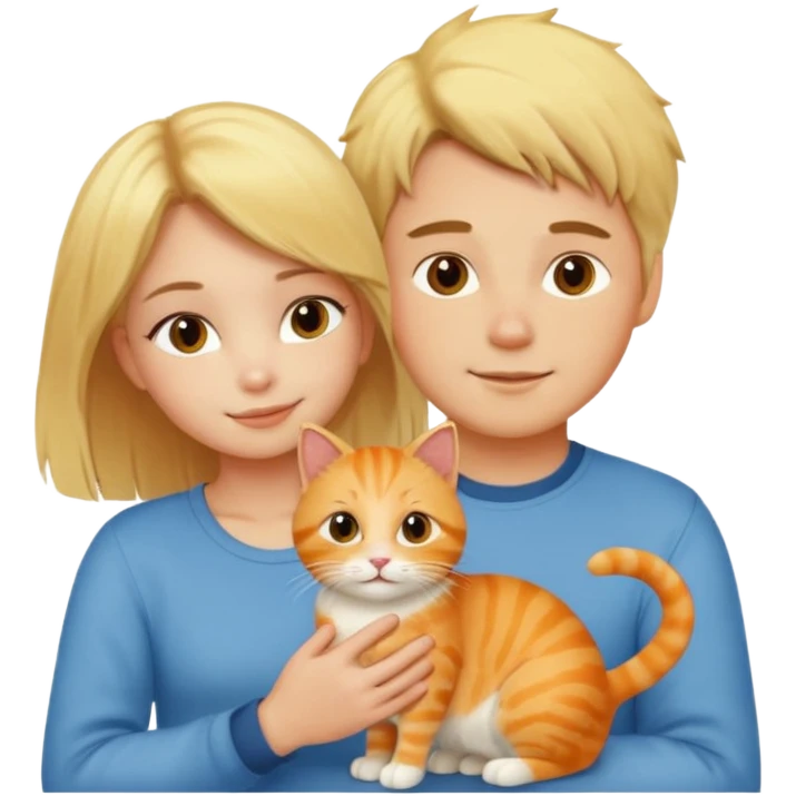 blond-hair-girl-and-blond-hair-man-and-orange-cat emoji