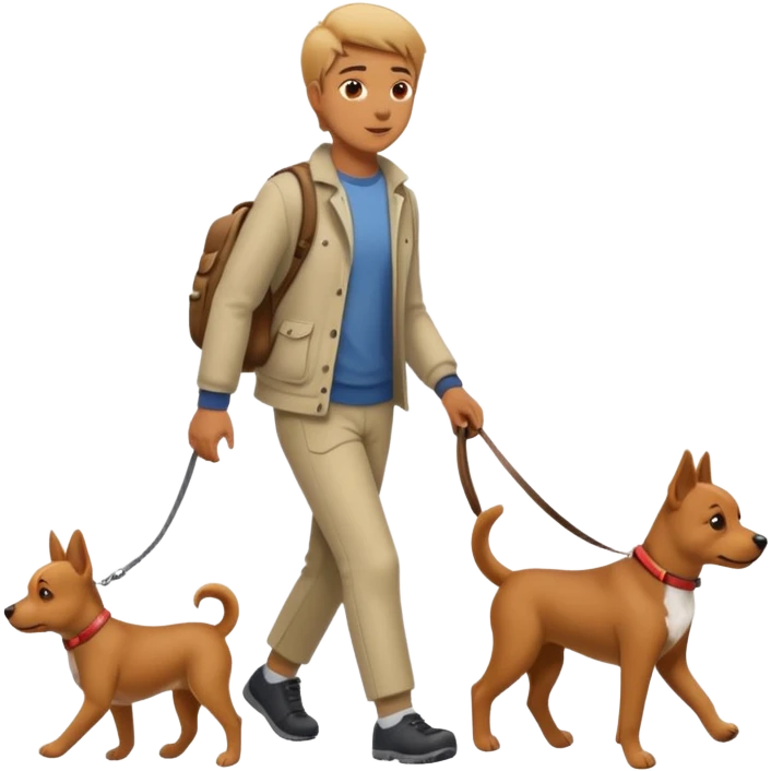 Cerdo paseando perro emoji