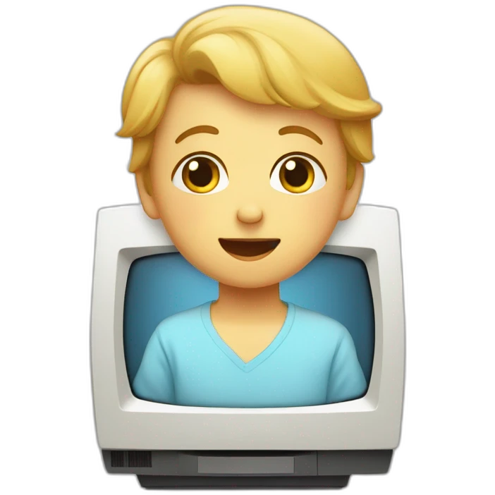 Un bébé qui regarde la télé emoji