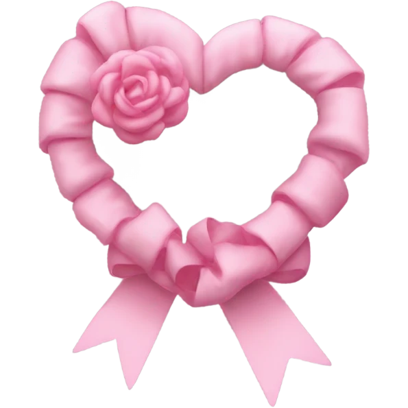 Coração rosa com um laço branco  emoji