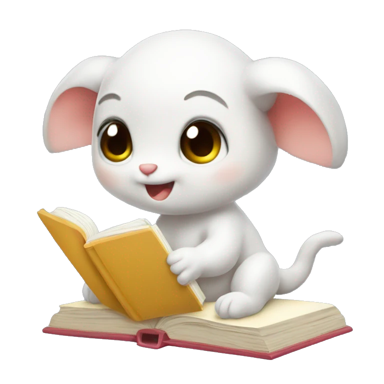 Cute baby kawaii axolotyl doing homework  emoji